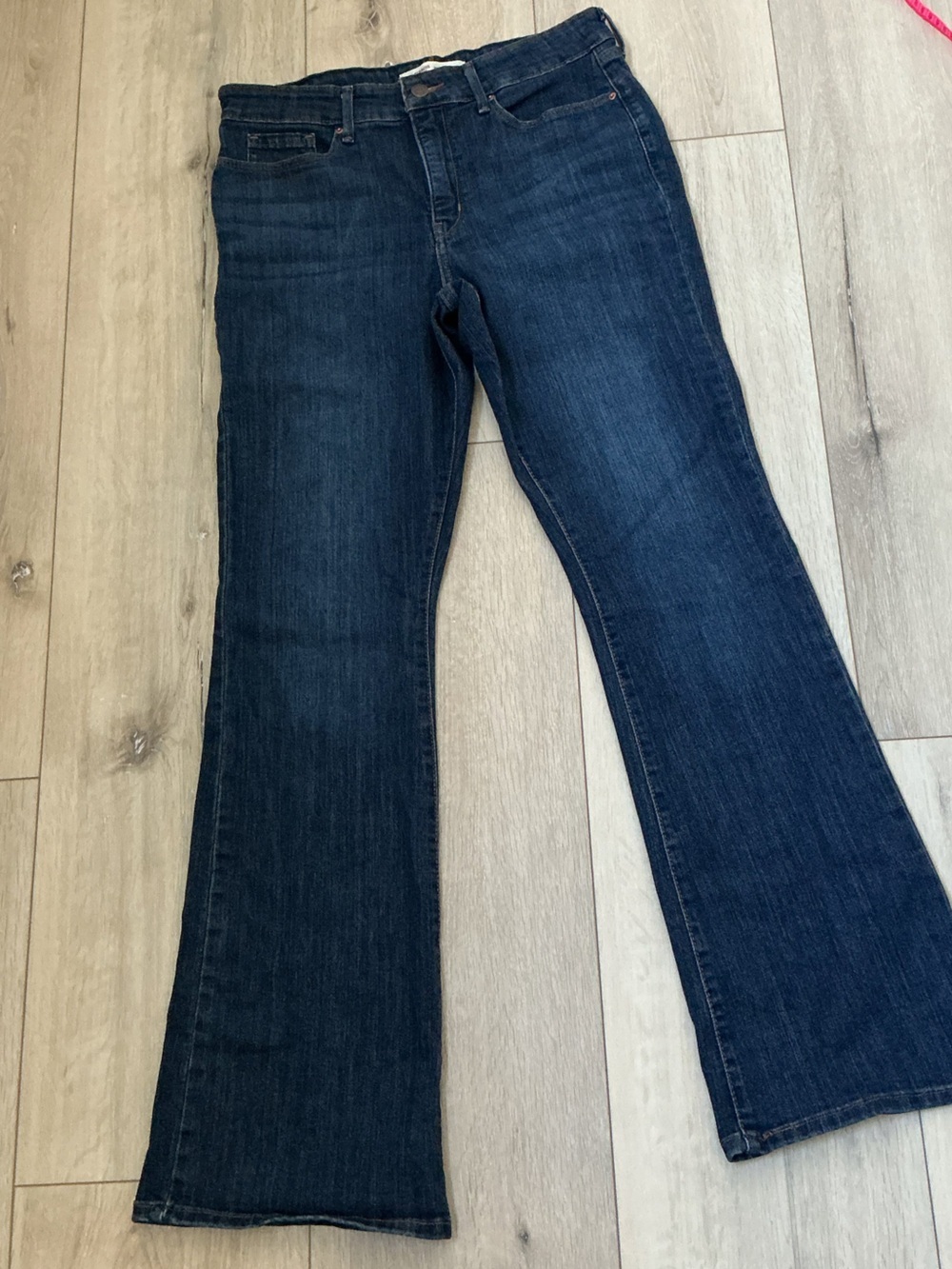Levi's Dark Blue High-Rise Flare Jeans - Picture 3 of 8
